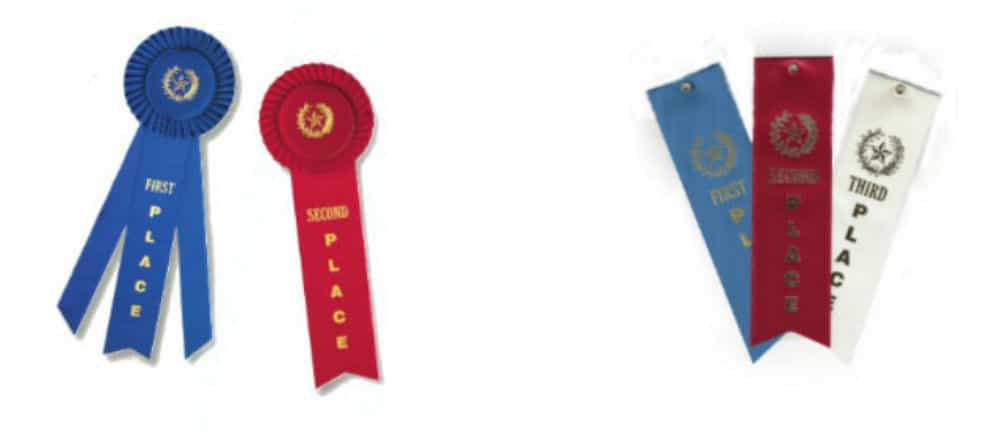 Custom Insert Rosette Hero Awards Ribbons  Custom Red/White/Blue Rosette  Hero Awards Ribbon