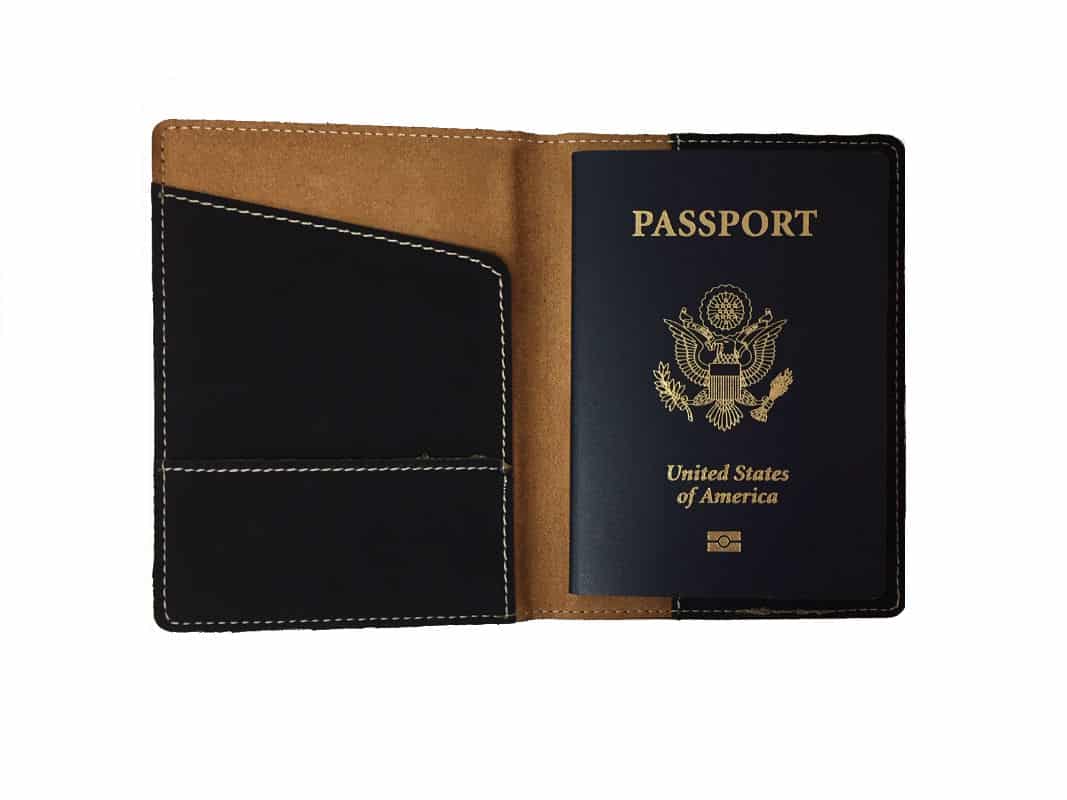 Passport Holder with Gold Foil Monogram
